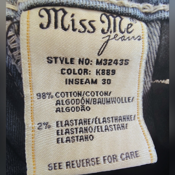 Miss Me Skinny Jeans, Blue Denim, White Wash, Hailey Skinny, Med Rise, 26 - Picture 3 of 15
